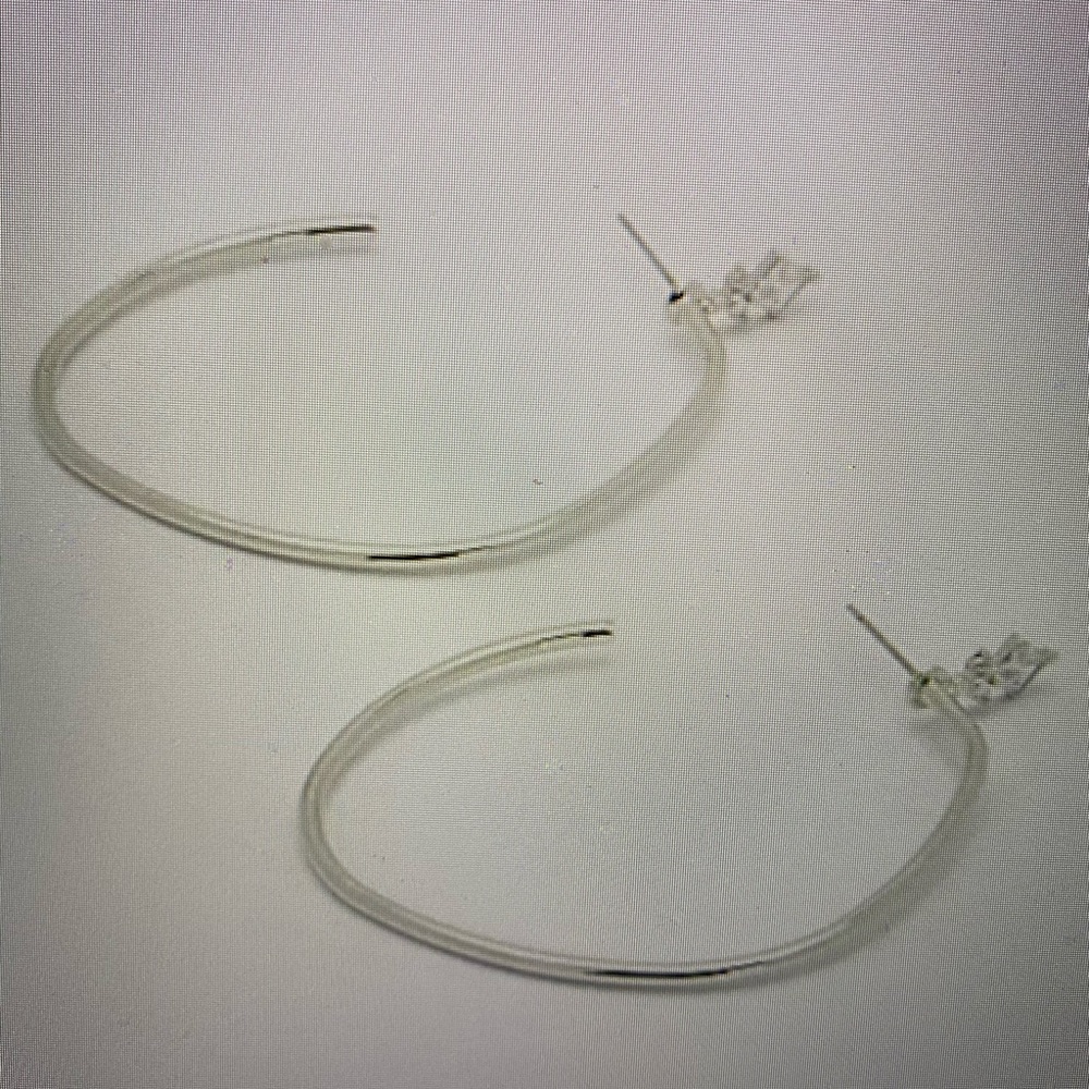 NEW Stone Post thin hoop earrings